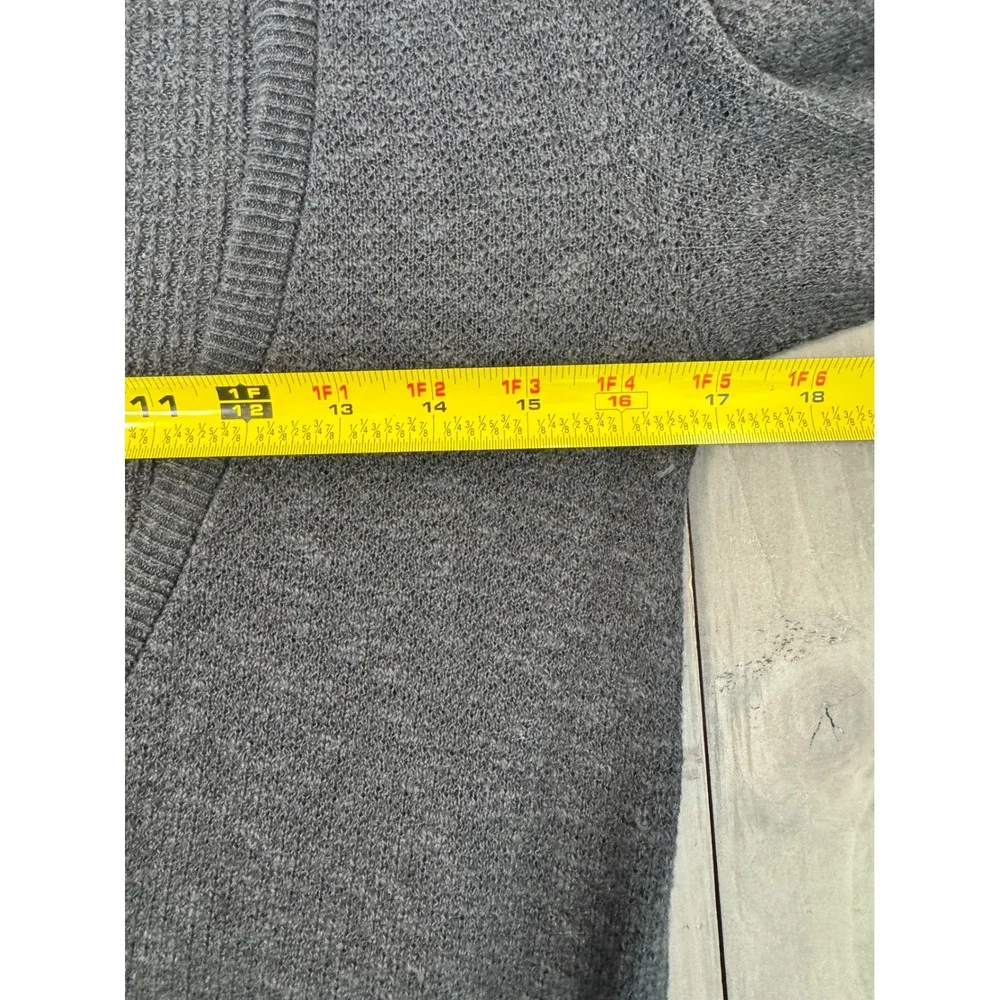 Free People Charcoal Gray Longline Button Front Cardigan Sweater Womens Medium